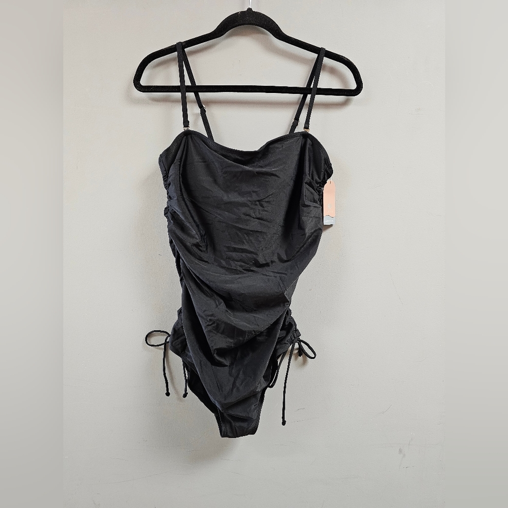 Women One Piece Tummy Control Swimsuit Strapless Bandeau